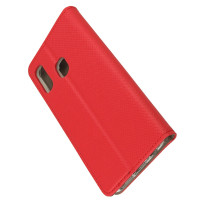 Кожен калъф тефтер и стойка Magnetic FLEXI Book Style за Samsung Galaxy A40 A405F червен 